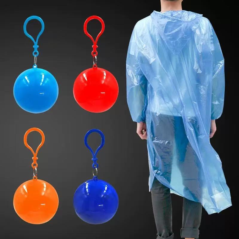 Emergency Poncho Rain - เสื้อกันฝนแบบใช้แล้วทิ้งทรงกลม สีสุ่ม ผ้าหนา แบบยาว พกพาสะดวก กันน้ำ