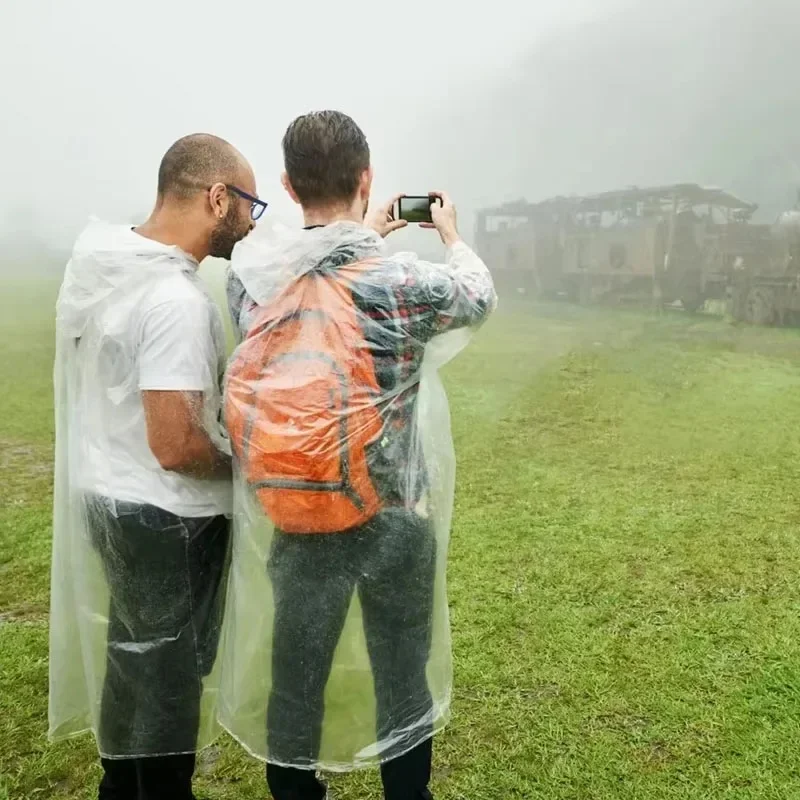 5/10 ชิ้น เสื้อกันฝนแบบใช้แล้ว - Emergency Poncho Rain บทวิจารณ์และราคา